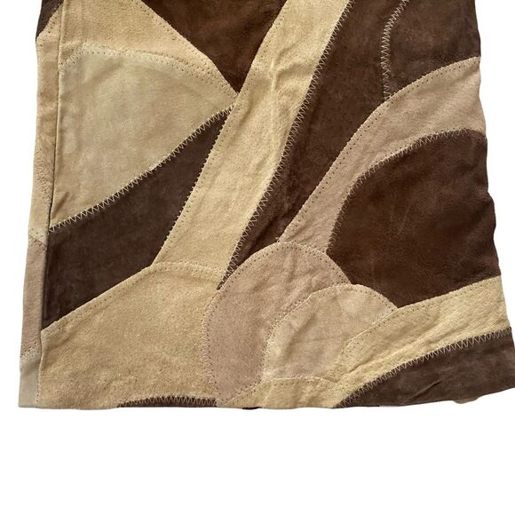 Vintage Y2K Deadstock Genuine Leather Patchwork Pants Size 12 - Picture 4 of 8